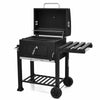 Portable Charcoal Grill BBQ Offset Smoker Combo w/ Wheels & Side Table Camping