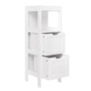 Mondeer White Bathroom Shelf Cabinet Cupboard with Drawers Storage Unit White