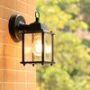 New Black Metal & Glass Outdoor Waterproof Lantern Wall Light Lamp Garden Porch