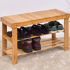 Shoe Bench Bamboo Shoe Rack 3 Tier Shoe Storage Organiser Shelf Stand Natural UK