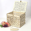 Wedding Card Box DIY Gifts Wooden Money Box with Lock Decoration Party Supplies