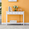 Chic 3 Drawer Console Table Hallway Desk Wooden Storage Shelf Dresser Desk White