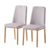 2x Light Purple Faux Leather Dining Chairs Metal Legs Kitchen Chairs Modern