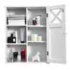 Wall-mounted Bathroom Cabinet 3 Tiers Medicine Storage Organizer with Door