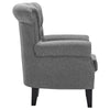 Linen Chesterfield Armchair Rhombic Fabric Upholstered Living Room Lounge Chair