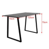 U-shaped Legs Dining Table Black Metal Frame Tempered Glass Home Kitchen Modern