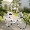 26" Commuter Bike Single Speed Cruiser Hybrid Bike With Front Basket White New