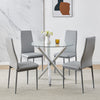 90x90 Round Table and Chairs Round Glass Table with Chairs Dining Table Set