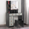 Dressing Table with Drawers, Mirror Stool Set Makeup Desk Vanity Table Bedroom