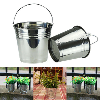 12Pcs Kitchen Fry Mini Serving Buckets for Food Storage Plant Pots 10cm UK