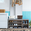 Shoe Storage Bench 3 Tiers Wooden Shoe Organizer with Adjustable Shelf & Cushion