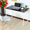 Computer Laptop Table Desk Wood Top Study Office Home Workstation Black/White