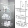 Chrome Hanging Over Door Bathroom Shower Caddy 3 Tier Storage Basket Organizer