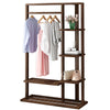 6 Tier Ladder Strong Wooden Clothes Rail Garment Rack with Top Rod Hanging Shelf