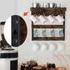 Rustic Distressed Wooden Mug Rack Wall Mounted with Shelf 12 Coffee Cup Hangers
