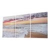 3PC Seascape Sunset Art Print Cream Orange Sky Beach Unframed Split Picture Deco