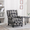 Upholstered Tartan Checked Recliner Wingback Armchair Fireside Sofa Chair Lounge