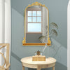 Large Antique Ornate Wall Mount Mirror Bathroom Makeup Arch Floral Decor W/Shelf
