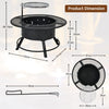 2-in-1 Fire Pit Garden Patio Heater w/Adjustable & 360° Swivel Grate & Poker