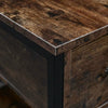 Industrial Side Lamp Table Bedside Cabinet Nightstand With Storage Shelf Drawer