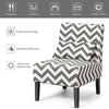 Linen Fabric Accent Chair Upholstered Leisure Tub Chair with Solid Wood Legs