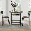 Small Table And 2 Chairs Breakfast Bar Kitchen Dining Room Furniture Set Brown