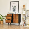 Industrial Storage Cabinet Floor Standing Wooden Sideboard Accent Side Cabinet