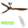 52" Oak Wood Effect Ceiling Fan With 3 Colors Light 6 Fan Speeds Timer w/Remote