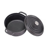 4.2L Cast Iron Soup Deep Pot Griddle Non-Stick Stewing Pan With Lid & Handles UK