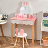 Kids Vanity Table and Chair Set Pretend Makeup Dressing Table W/ Mirror & Drawer