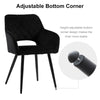 2Pcs Dining Chair Velvet Chair Diamond Seat with Metal Leg Dining Room Black