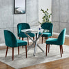4x Velvet Dining Chairs Dinning Room Accent Side Chairs w/ Metal Leg Dark Green