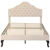 Double Bed 4ft6 Velvet Upholstered Bed with Headboard for Kids Teens NS