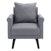 Modern Grey Linen Fabric Single Seater Sofa Settee Loveseat Armchair W/Pillow
