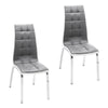 2 4 Dining Chairs High Back PU Leather Home Kitchen Chair Modern Chrome Legs Set