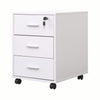 White Mobile 3 Drawers Filing Pedestal Cabinets File Chest Storage Wooden Office