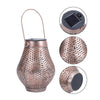 Waterproof Solar Lamp Retro Hollow Lantern Light Outdoor Hanging Landscape Light