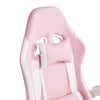 White Pink Executive Racing Gaming Chair PU Faux Leather Computer Desk Chair