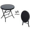 Patio Bistro Black Round Coffee Table Folding Dining Table Outdoor Indoor Garden