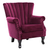 Ribbed Cocktail Wing Back Chesterfield Queen Anne Armchair Accent Tub Chair Sofa