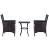 Outsunny 3PC Rattan Furniture Bistro Set Garden Chair Table Patio Outdoor Wicker