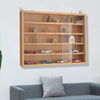Wood Wall Cupboards Slim 5 Shelves Glass Display Wall Mount Cabinet Models Shelf