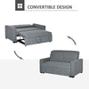 Modern 2 Seater Sofa Bed Click Clack Couch Sleeper Settee for Bedroom, Grey