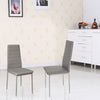 Set of 4 Dining Chairs High Back PU Leather Kitchen Chair Modern Meatl Legs Home