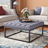 Grey Upholstered Coffee Table Sofa Side Side Chair Square Seat Footstool Stool