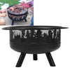 Round Fire Pit Folding Patio Garden Bowl Outdoor Camping Heater Log Burner UK