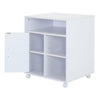 Printer Stand With Wheels Wooden File Cabinet Cart Storage Shelves Home Office