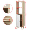 4 Tier Bookcase Storage Cupboard Bookshelf Display Cabinet w/ Door Legs Bedroom