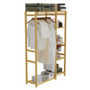 Anti-corrosion Lengthen Bamboo Clothes Rack Hanging Stand Shoe Box Basket Shelf