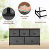 5-Drawer Dresser Storage Cabinet 2-Tier Fabric Chest of Drawers Removable Basket